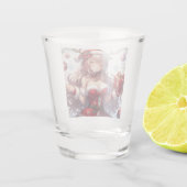 Niedliches Weihnachtsmädchen Schnapsglas (Rückseite)