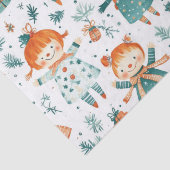 Niedliches Weihnachtsmädchen Seidenpapier (Detail)