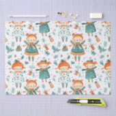 Niedliches Weihnachtsmädchen Seidenpapier (Handwerk)