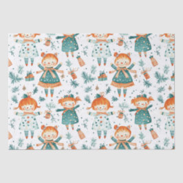 Niedliches Weihnachtsmädchen Seidenpapier