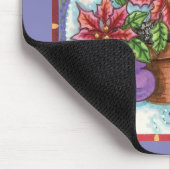 Niedliches Weihnachtsmädchen Snowman mit Poinsetti Mousepad (Ecke)