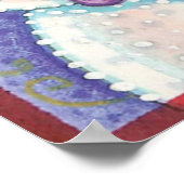 Niedliches Weihnachtsmädchen Snowman mit Poinsetti Poster (Ecke)