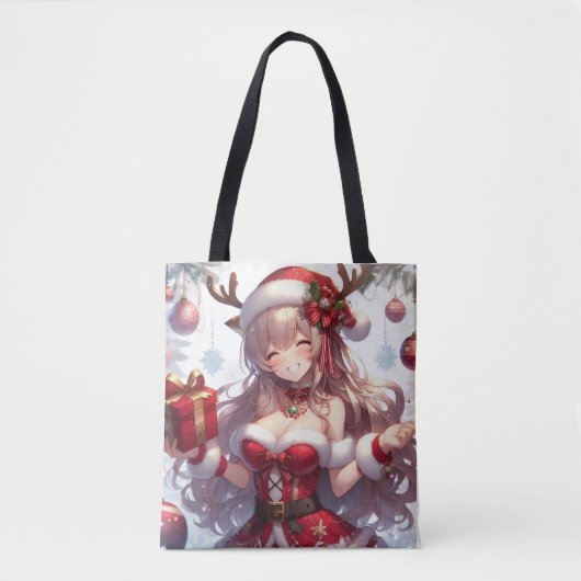 Niedliches Weihnachtsmädchen Tasche (Vorderseite)