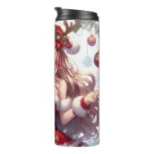 Niedliches Weihnachtsmädchen Thermosbecher (Nach rechts gedreht)