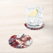 Niedliches Weihnachtsmädchen Untersetzer (Vor Ort)