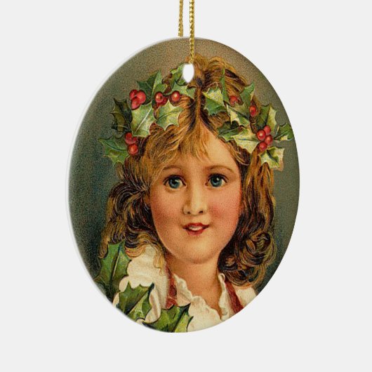 Niedliches Weihnachtsmädchen Vintage Ornamente (Rechts)