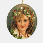 Niedliches Weihnachtsmädchen Vintage Ornamente (Links)