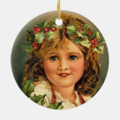 Niedliches Weihnachtsmädchen Vintage Ornamente (Hinten)