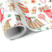 Niedliches Weihnachtsmantelknacken Geschenkpapier (Rolleneckpunkt)