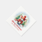 Niedliches Weihnachtsmäuse-Party Serviette (Ecke)