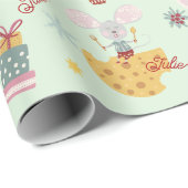 Niedliches Weihnachtsmäuse-Umschlagpapier Geschenkpapier (Rolleneckpunkt)