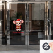 Niedliches Weihnachtsmäusenfenster Fensteraufkleber (Büro Tür)