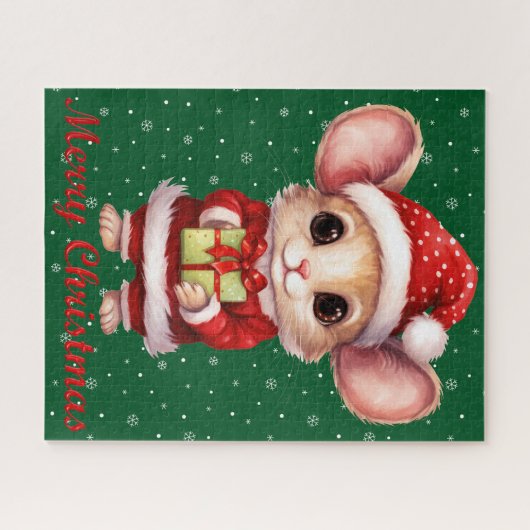 Niedliches Weihnachtsmäusenpuzzle Puzzle (Horizontal)