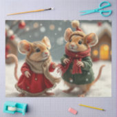 Niedliches Weihnachtsmauszettel Seidenpapier (Basteln)