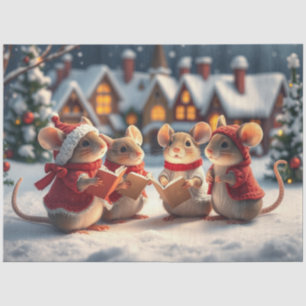 Niedliches Weihnachtsmauszettel Seidenpapier