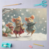 Niedliches Weihnachtsmauszettel Seidenpapier (Basteln)