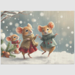 Niedliches Weihnachtsmauszettel Seidenpapier