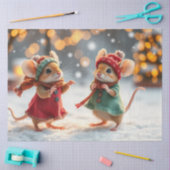 Niedliches Weihnachtsmauszettel Seidenpapier (Basteln)