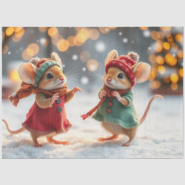 Niedliches Weihnachtsmauszettel Seidenpapier