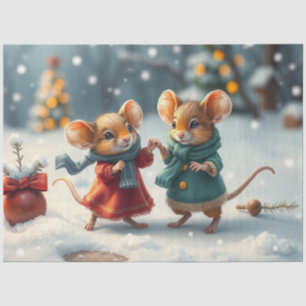 Niedliches Weihnachtsmauszettel Seidenpapier