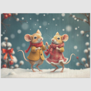 Niedliches Weihnachtsmauszettel Seidenpapier