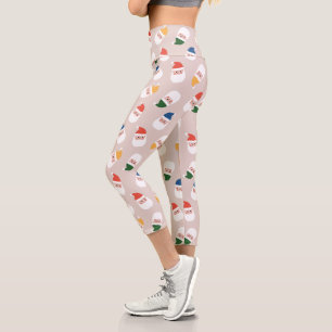 Niedliches Weihnachtsmuster Capri Leggings