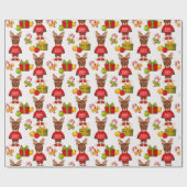 Niedliches Weihnachtsmuster der Reindeer Geschenkpapier (Flach)