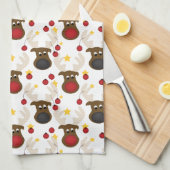 Niedliches Weihnachtsmuster der Reindeer Geschirrtuch (Viertel Falte)