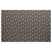 Niedliches Weihnachtsmuster der Reindeer | Schwarz Stoff (Fat Quarter (45,7 x 55,9 cm))