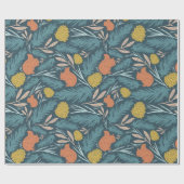 Niedliches Weihnachtsmuster Eichhörnchen Kiefer Geschenkpapier (Flach)