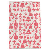 Niedliches Weihnachtsmuster - Feierlich & Spaß Mittlere Geschenktüte (Rückseite)