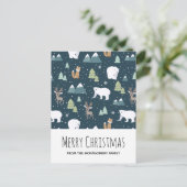 Niedliches Weihnachtsmuster Feiertagspostkarte (Stehend Vorderseite)
