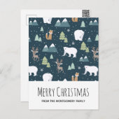 Niedliches Weihnachtsmuster Feiertagspostkarte (Vorne/Hinten)