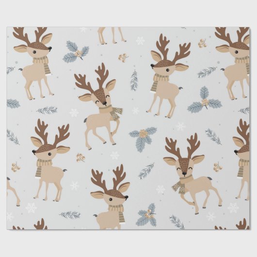 Niedliches Weihnachtsmuster Geschenkpapier (Flach)