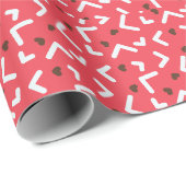 Niedliches Weihnachtsmuster Geschenkpapier (Rolleneckpunkt)