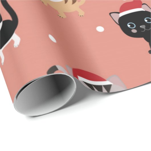 Niedliches Weihnachtsmuster Geschenkpapier (Rolleneckpunkt)