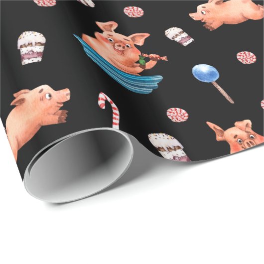 Niedliches Weihnachtsmuster Geschenkpapier (Rolleneckpunkt)