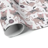 Niedliches Weihnachtsmuster Geschenkpapier (Rolleneckpunkt)