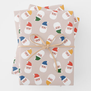 Niedliches Weihnachtsmuster Geschenkpapier Set