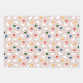 Niedliches Weihnachtsmuster Geschenkpapier Set (Vorderseite)