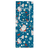 Niedliches Weihnachtsmuster Geschenktüte Für Weinflaschen (Vorderseite)