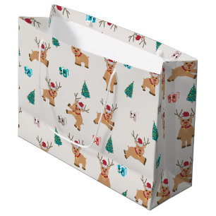 Niedliches Weihnachtsmuster Große Geschenktüte