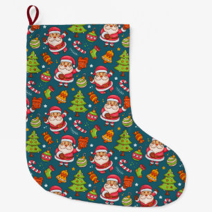 Niedliches Weihnachtsmuster Großer Weihnachtsstrumpf