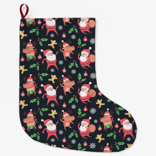 Niedliches Weihnachtsmuster Großer Weihnachtsstrumpf