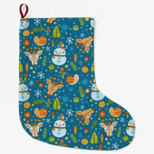 Niedliches Weihnachtsmuster Großer Weihnachtsstrumpf