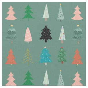 Niedliches Weihnachtsmuster grün pink Stoff