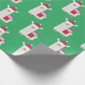 Niedliches Weihnachtsmuster im Grünen Geschenkpapier (Ecke)