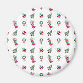 Niedliches Weihnachtsmuster Magnet (Vorne)