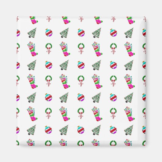 Niedliches Weihnachtsmuster Magnet (Vorne)