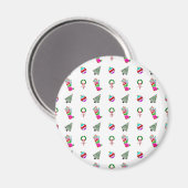 Niedliches Weihnachtsmuster Magnet (Vorderseite/Rückseite)
